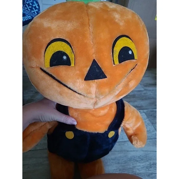 Vintage Halloween Wonder Toys Jack o Lantern Jumbo Plush Clean Odor Free 28"‎ - Picture 8 of 10